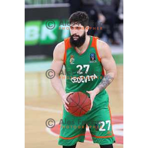 Ziga Dimec of Cedevita Olimpija in action during 7days EuroCup basketball match between Cedevita Olimpija (SLO) and Buducnost VOLI (MNE) in SRC Stozice, Ljubljana on January 19, 2021