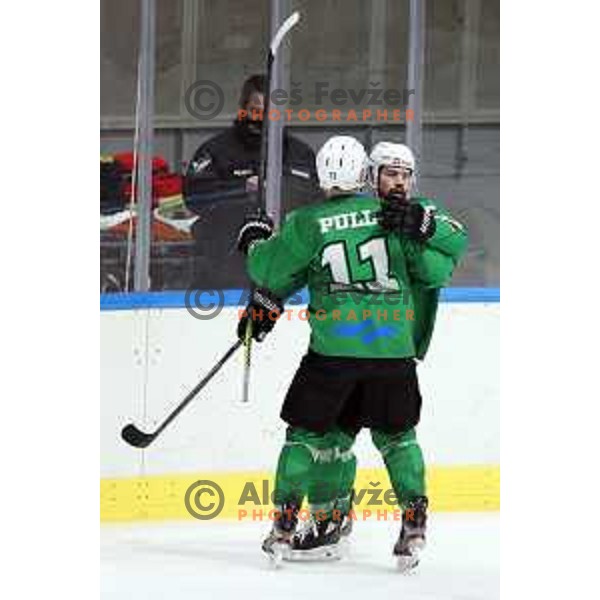 Francis Beuvillier of SZ Olimpija in action during Alps League ice-hockey match between SZ Olimpija and Lustenau in Ljubljana, Slovenia on January 24, 2021