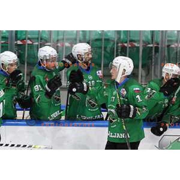 Juuso Pulli of SZ Olimpija in action during Alps League ice-hockey match between SZ Olimpija and Lustenau in Ljubljana, Slovenia on January 24, 2021