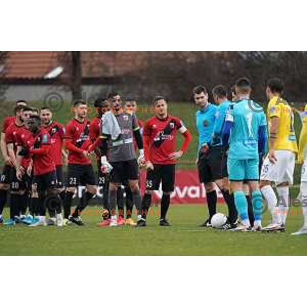 Jan Koprivec and Erik Salkic in action during Prva Liga Telekom Slovenije 2020-2021 football match between Bravo and Tabor Sezana in Ljubljana on February 6, 2021