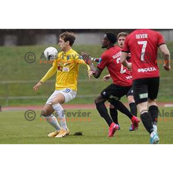 i-Mustafa Nukic n action during Prva Liga Telekom Slovenije 2020-2021 football match between Bravo and Tabor Sezana in Ljubljana on February 6, 2021