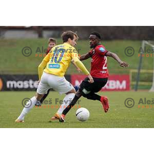 Mustafa Nukic in action during Prva Liga Telekom Slovenije 2020-2021 football match between Bravo and Tabor Sezana in Ljubljana on February 6, 2021
