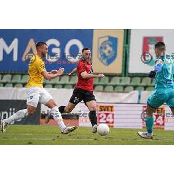 David brekalo and Dino Stancic in action during Prva Liga Telekom Slovenije 2020-2021 football match between Bravo and Tabor Sezana in Ljubljana on February 6, 2021