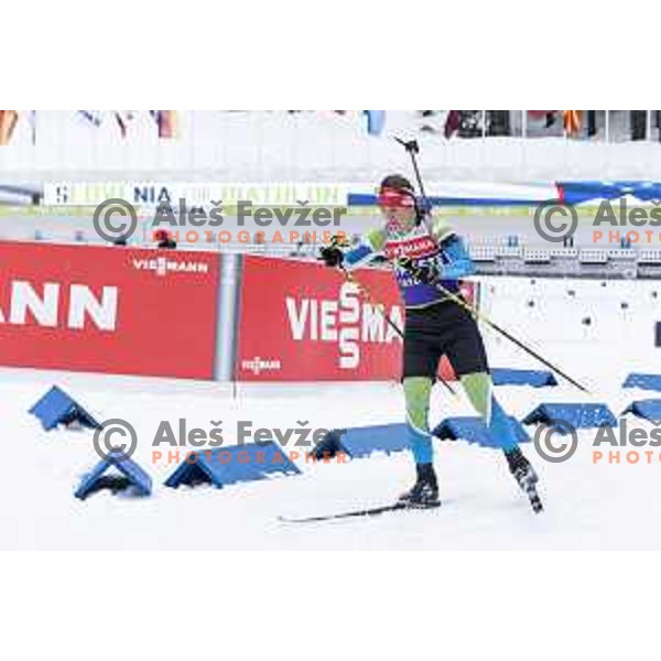 of Slovenia during practice session before IBU World Biathlon Championships at Pokljuka, Slovenia on February 9, 2021