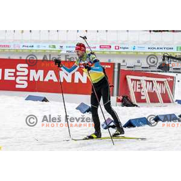 Jakov Fak of Slovenia during practice session before IBU World Biathlon Championships at Pokljuka, Slovenia on February 9, 2021