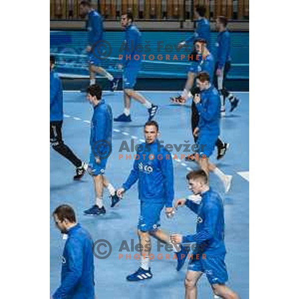 Vid Poteko in action during EHF Champions League handball match between Celje Pivovarna Lasko and Zagreb in Zlatorog Arena, Celje, Slovenia on February 9, 2021