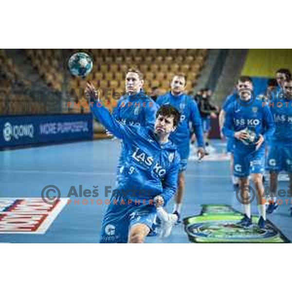 David Razgor in action during EHF Champions League handball match between Celje Pivovarna Lasko and Zagreb in Zlatorog Arena, Celje, Slovenia on February 9, 2021