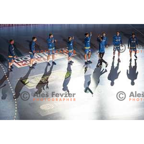in action during EHF Champions League handball match between Celje Pivovarna Lasko and Zagreb in Zlatorog Arena, Celje, Slovenia on February 9, 2021