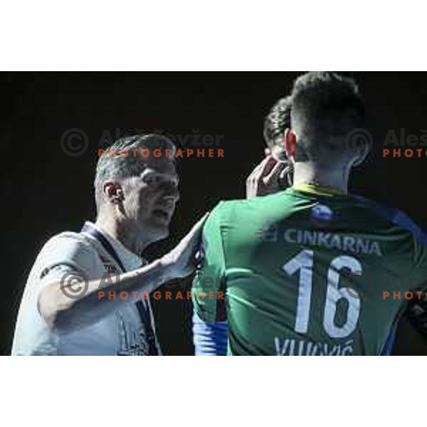 in action during EHF Champions League handball match between Celje Pivovarna Lasko and Zagreb in Zlatorog Arena, Celje, Slovenia on February 9, 2021