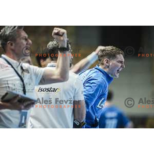 in action during EHF Champions League handball match between Celje Pivovarna Lasko and Zagreb in Zlatorog Arena, Celje, Slovenia on February 9, 2021