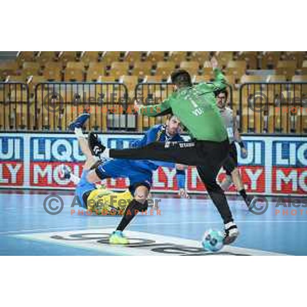 in action during EHF Champions League handball match between Celje Pivovarna Lasko and Zagreb in Zlatorog Arena, Celje, Slovenia on February 9, 2021