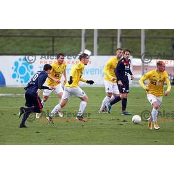 Luka Zinko in action during Prva Liga Telekom Slovenije 2020-2021 football match between Bravo and Gorica in Ljubljana on February 10, 2021