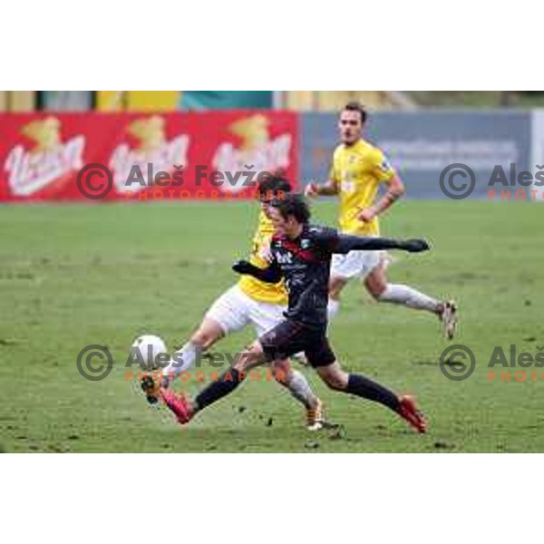 Tjas Begic in action during Prva Liga Telekom Slovenije 2020-2021 football match between Bravo and Gorica in Ljubljana on February 10, 2021