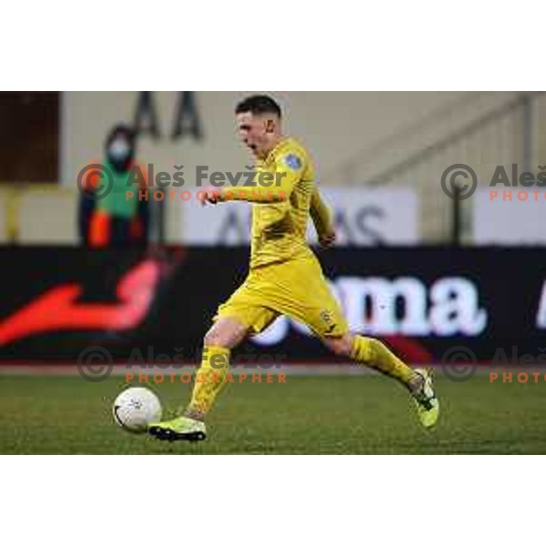 Tamar Svetlin of Domzale in action during Prva Liga Telekom Slovenije 2020-2021 football match between Domzale and Maribor in Domzale, Slovenia on February 10, 2021
