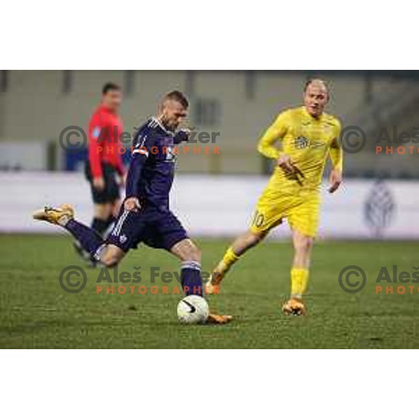 Alexandru Cretu in action during Prva Liga Telekom Slovenije 2020-2021 football match between Domzale and Maribor in Domzale, Slovenia on February 10, 2021