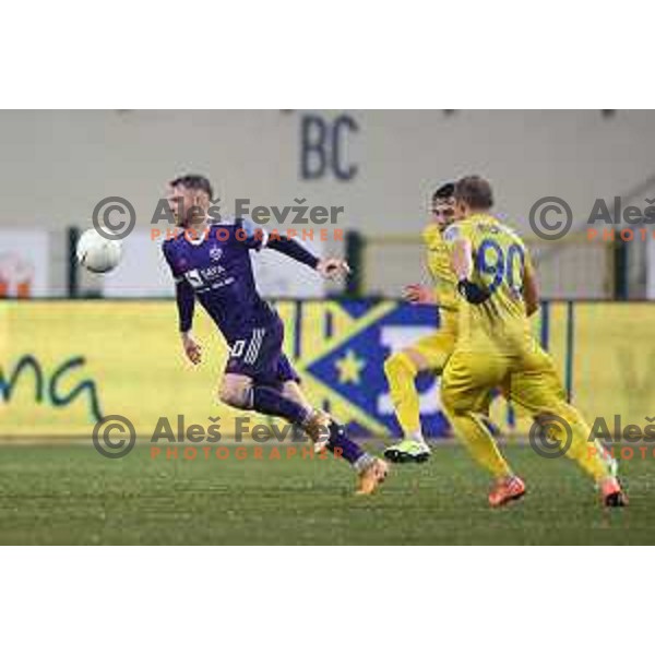 Rudi Pozeg Vancas in action during Prva Liga Telekom Slovenije 2020-2021 football match between Domzale and Maribor in Domzale, Slovenia on February 10, 2021