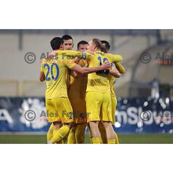 Dario Kolobaric and Senijad Ibricic of Domzale in action during Prva Liga Telekom Slovenije 2020-2021 football match between Domzale and Maribor in Domzale, Slovenia on February 10, 2021