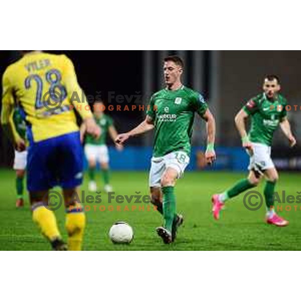Andres Vombergar in action during Prva Liga Telekom Slovenije 2020-2021 football match between Koper and Olimpija in Koper, Slovenia on February 10, 2021