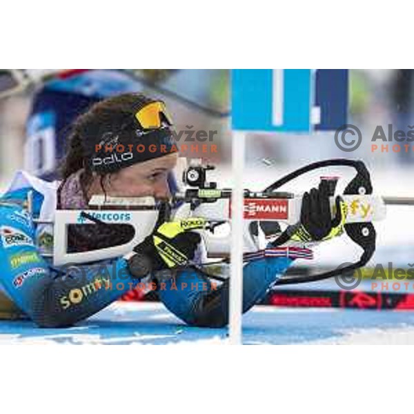 in action during Mixed Relay at IBU World Biathlon Championships at Pokljuka, Slovenia on February 10, 2021