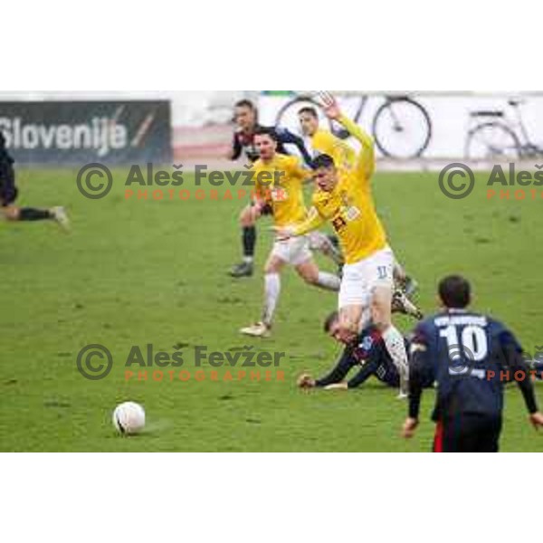 Mitja Krizan in action during Prva Liga Telekom Slovenije 2020-2021 football match between Bravo and Gorica in Ljubljana on February 10, 2021