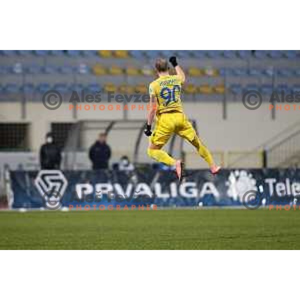 Zeni Husmani in action during Prva Liga Telekom Slovenije 2020-2021 football match between Domzale and Maribor in Domzale, Slovenia on February 10, 2021