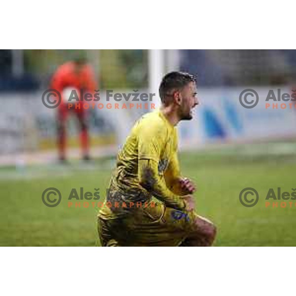 Dario Kolobaric in action during Prva Liga Telekom Slovenije 2020-2021 football match between Domzale and Maribor in Domzale, Slovenia on February 10, 2021