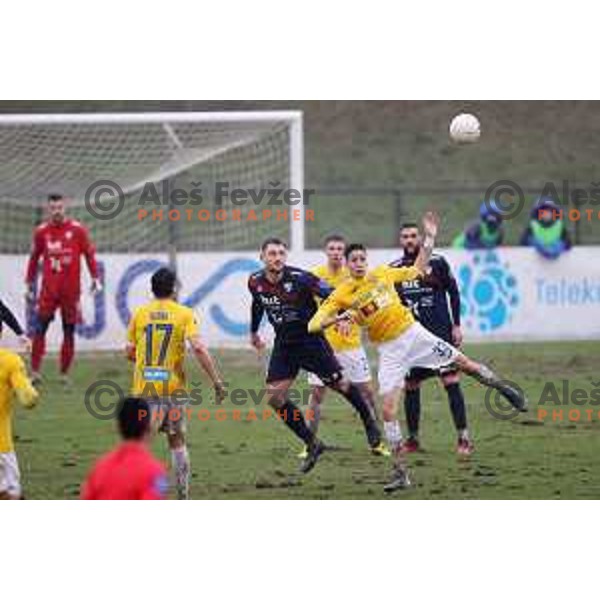 in action during Prva Liga Telekom Slovenije 2020-2021 football match between Bravo and Gorica in Ljubljana on February 10, 2021