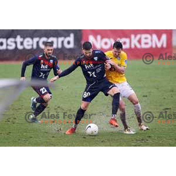 in action during Prva Liga Telekom Slovenije 2020-2021 football match between Bravo and Gorica in Ljubljana on February 10, 2021