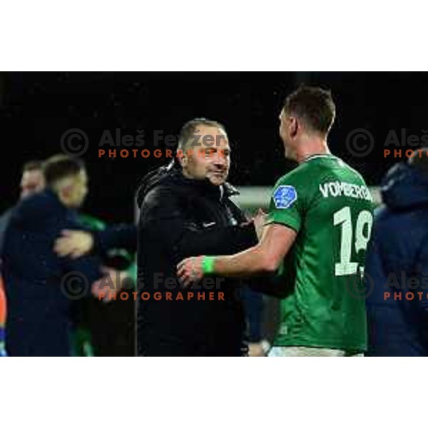 Goran Stankovic and Andres Vombergar during Prva Liga Telekom Slovenije 2020-2021 football match between Koper and Olimpija in Koper, Slovenia on February 10, 2021
