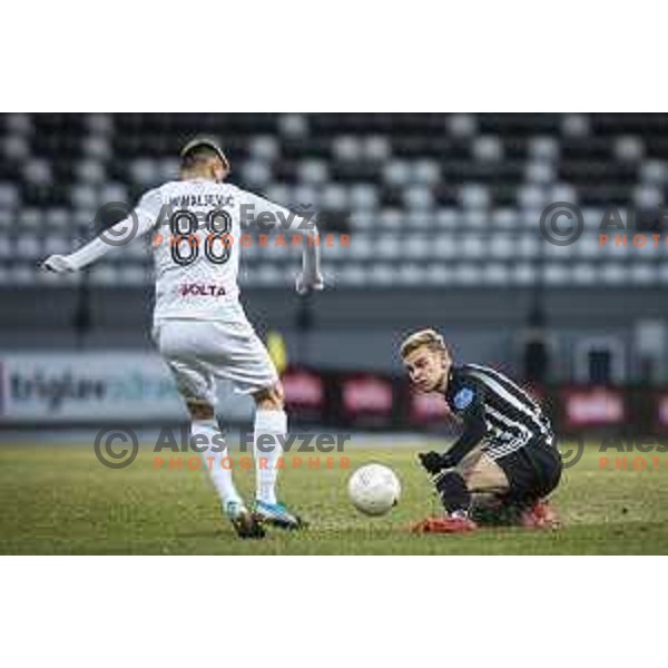 in action during Prva liga Telekom Slovenije football match between Mura and Tabor in Fazanerija, Murska Sobota, Slovenia on February 11, 2021