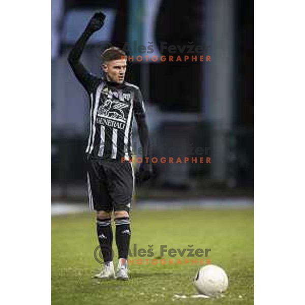 Luka Bobicanec in action during Prva liga Telekom Slovenije football match between Mura and Tabor in Fazanerija, Murska Sobota, Slovenia on February 11, 2021