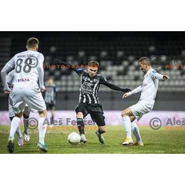 Luka Bobicanec in action during Prva liga Telekom Slovenije football match between Mura and Tabor in Fazanerija, Murska Sobota, Slovenia on February 11, 2021