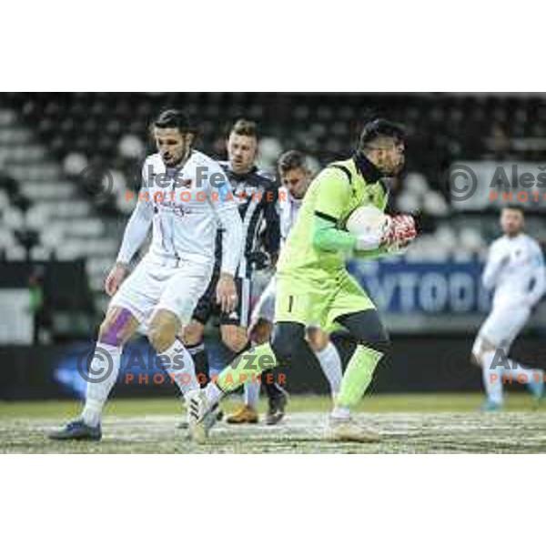 Jan Koprivec in action during Prva liga Telekom Slovenije football match between Mura and Tabor in Fazanerija, Murska Sobota, Slovenia on February 11, 2021
