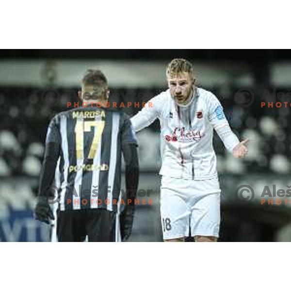 Klemen Nemanic in action during Prva liga Telekom Slovenije football match between Mura and Tabor in Fazanerija, Murska Sobota, Slovenia on February 11, 2021