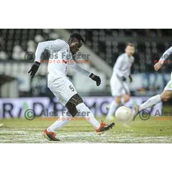 Kouao Christ Damsen Denis in action during Prva liga Telekom Slovenije football match between Mura and Tabor in Fazanerija, Murska Sobota, Slovenia on February 11, 2021