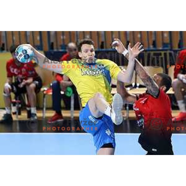 Tobias Cvetko during EHF Champions League handball match between Celje Pivovarna Lasko and Veszprem in Zlatorog Arena, Celje, Slovenia on February 11, 2021
