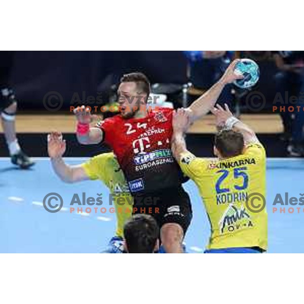 Gasper Marguc during EHF Champions League handball match between Celje Pivovarna Lasko and Veszprem in Zlatorog Arena, Celje, Slovenia on February 11, 2021