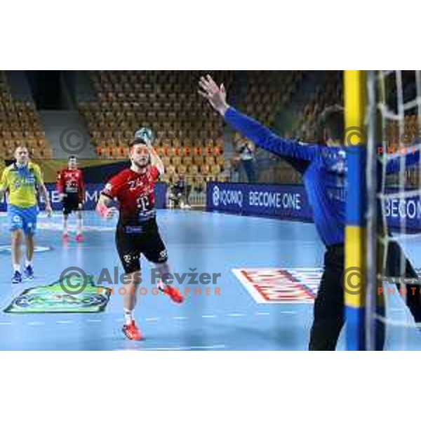 Gasper Marguc during EHF Champions League handball match between Celje Pivovarna Lasko and Veszprem in Zlatorog Arena, Celje, Slovenia on February 11, 2021