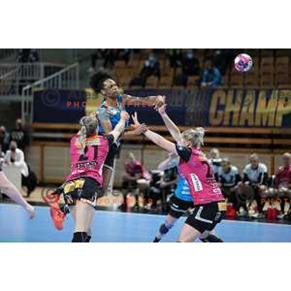 Oceane Sarcien Ugolin during EHF Champions League Women 2020-2021 handball match between Krim Mercator (SLO) and Vipers Kristiansand (NOR) in Ljubljana, Slovenia on February 13, 2021