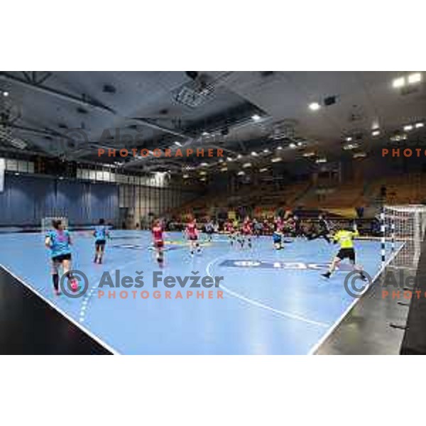 in action during EHF Champions League Women 2020-2021 handball match between Krim Mercator (SLO) and Vipers Kristiansand (NOR) in Ljubljana, Slovenia on February 13, 2021