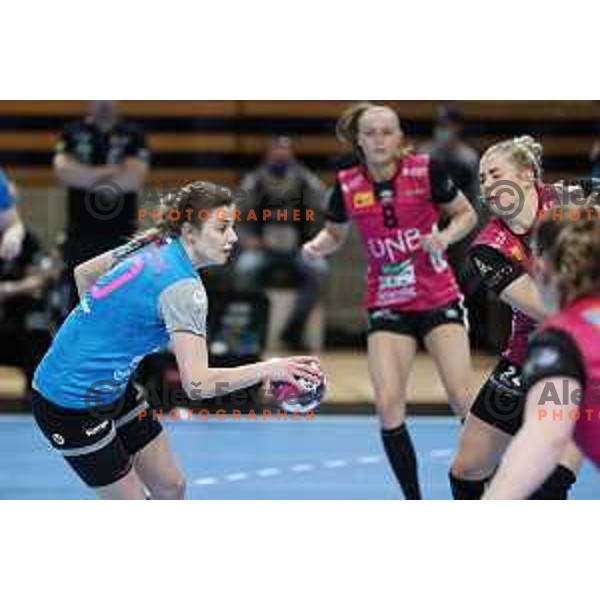 Matea Pletikosic in action during EHF Champions League Women 2020-2021 handball match between Krim Mercator (SLO) and Vipers Kristiansand (NOR) in Ljubljana, Slovenia on February 13, 2021