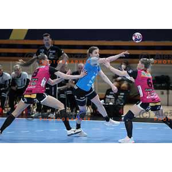 Matea Pletikosic in action during EHF Champions League Women 2020-2021 handball match between Krim Mercator (SLO) and Vipers Kristiansand (NOR) in Ljubljana, Slovenia on February 13, 2021
