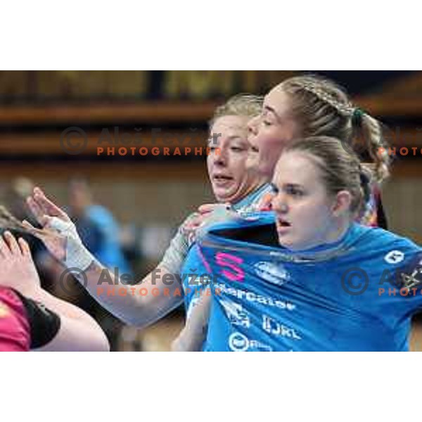 Harma Van Kreij in action during EHF Champions League Women 2020-2021 handball match between Krim Mercator (SLO) and Vipers Kristiansand (NOR) in Ljubljana, Slovenia on February 13, 2021