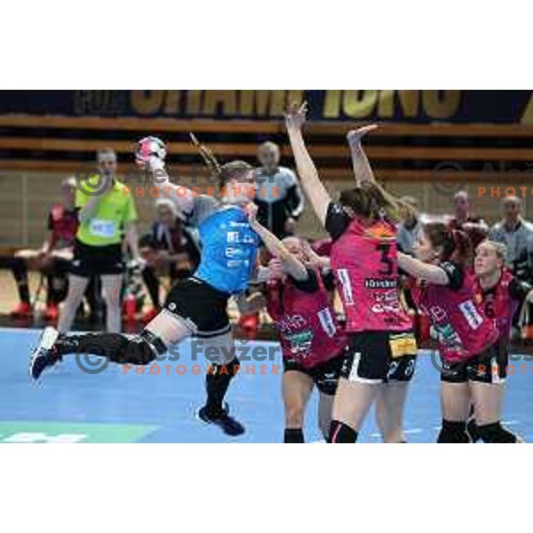 Harma Van Kreij in action during EHF Champions League Women 2020-2021 handball match between Krim Mercator (SLO) and Vipers Kristiansand (NOR) in Ljubljana, Slovenia on February 13, 2021