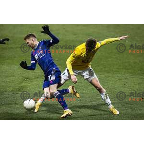 Rudi Vancas Pozeg in action during Prva liga Telekom Slovenije football match between Maribor and Bravo in Ljudski vrt, Maribor, Slovenia on February 13, 2021