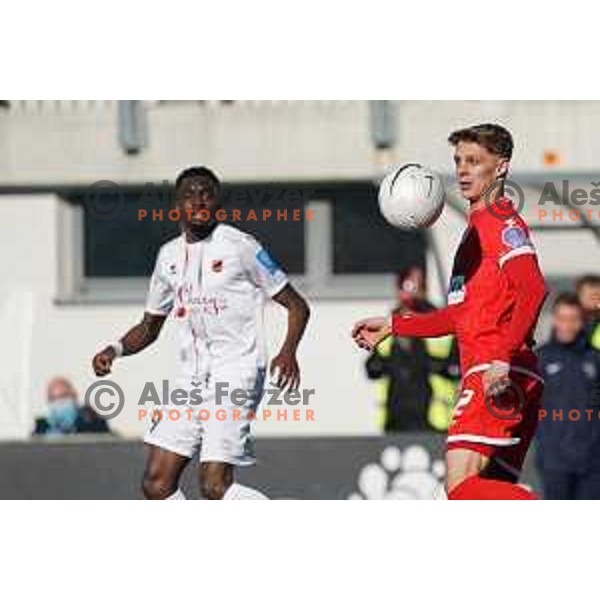Roko Prsa in action during Prva Liga Telekom Slovenije 2020-2021 football match between Tabor and Aluminij in Sezana on February 14, 2021