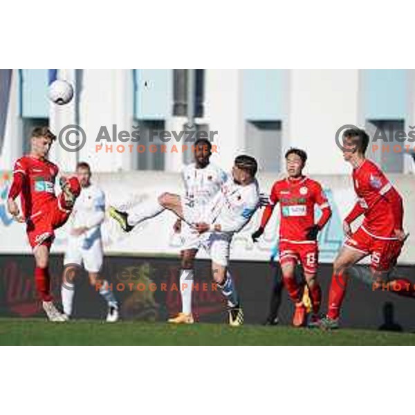 in action during Prva Liga Telekom Slovenije 2020-2021 football match between Tabor and Aluminij in Sezana on February 14, 2021