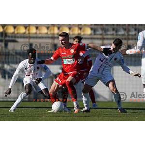 in action during Prva Liga Telekom Slovenije 2020-2021 football match between Tabor and Aluminij in Sezana on February 14, 2021