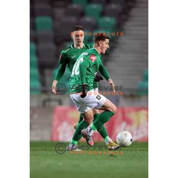 Andres Vombergar in action during Prva Liga Telekom Slovenië 2020-2021 football match between Olimpija and Mura in SRC Stozice, Ljubljana, Slovenia on February 14, 2021