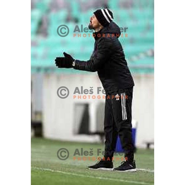 Ante Simundza, head coach of Mura in action during Prva Liga Telekom Slovenië 2020-2021 football match between Olimpija and Mura in SRC Stozice, Ljubljana, Slovenia on February 14, 2021